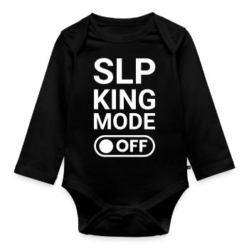 SLP King Mode OFF - Organic Longsleeve Baby Bodysuit - black - Front