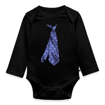 necktie chakra ajna tie Krawatte stropdas - Organic Longsleeve Baby Bodysuit - black - Front