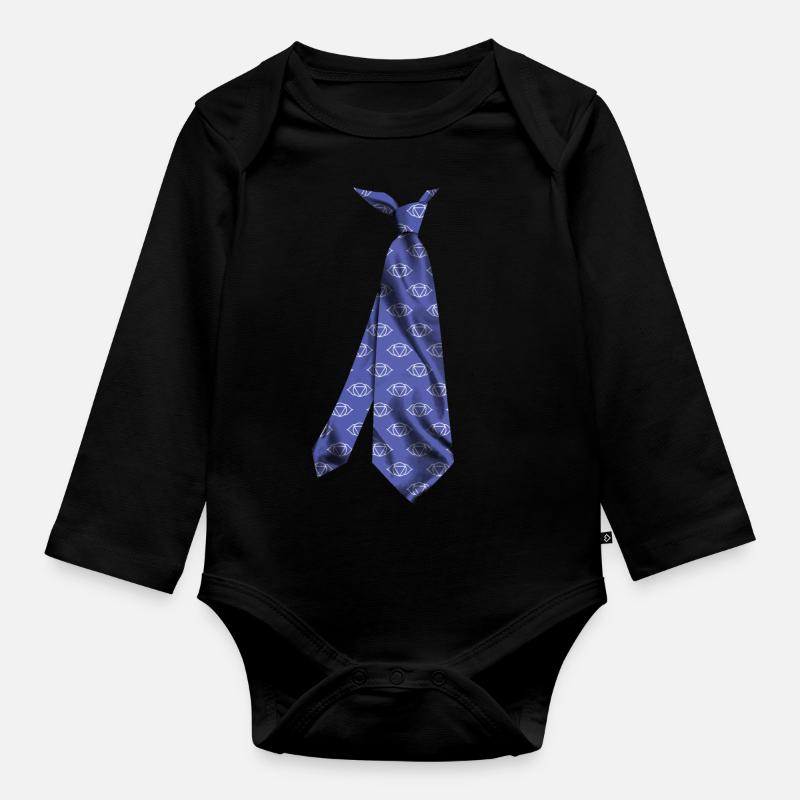 cravate chakra ajna cravate Krawatte stropdas - Body Bébé bio manches longues - noir