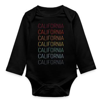 California - Organic Longsleeve Baby Bodysuit - black - Front