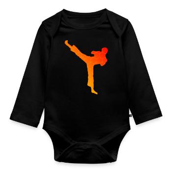 Kickboxing Femmes Boxe Boxe Kickboxing Kickboxing - Body Bébé bio manches longues - noir - Devant