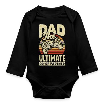 Dad The Ultimate CO-OP Partner Fathers Day Gamer - Organic Longsleeve Baby Bodysuit - black - Front