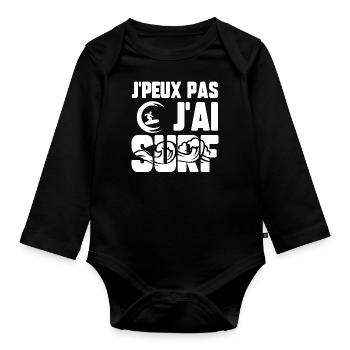 J’peux pas j’ai surf - Body Bébé bio manches longues - noir - Devant