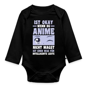 Anime - Baby Bio-Langarm-Body - Schwarz - Vorne