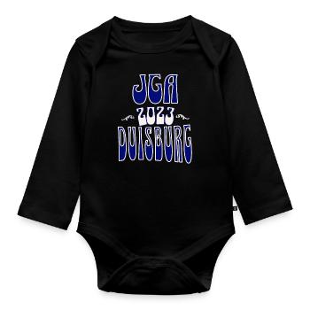 Duisburg JGA Junggesellenabschied 2023 für Fans - Baby Bio-Langarm-Body - Schwarz - Vorne