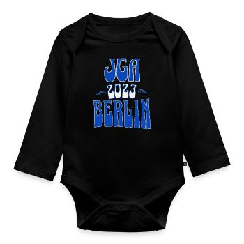 Berlin JGA Junggesellenabschied 2023 für Fans - Baby Bio-Langarm-Body - Schwarz - Vorne