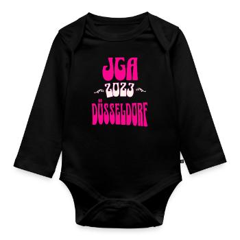 Düsseldorf JGA Junggesellenabschied 2023 für Fans - Baby Bio-Langarm-Body - Schwarz - Vorne