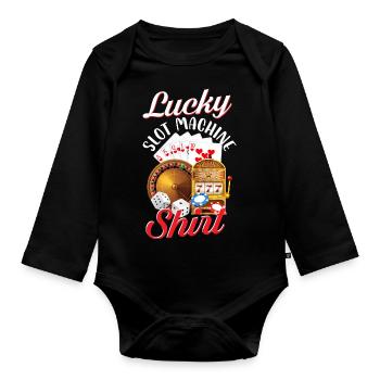 Lucky Slot Machine | Casino - Organic Longsleeve Baby Bodysuit - black - Front
