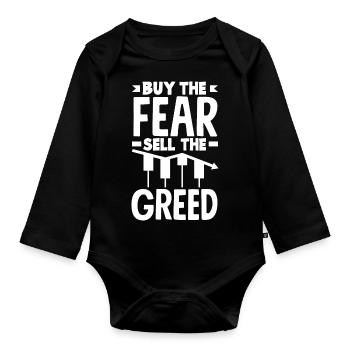 Buy The Fear Sell The Greed Investor Day - Baby Bio-Langarm-Body - Schwarz - Vorne