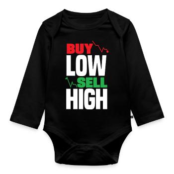 Buy Low Sell High Investor Day - Baby Bio-Langarm-Body - Schwarz - Vorne
