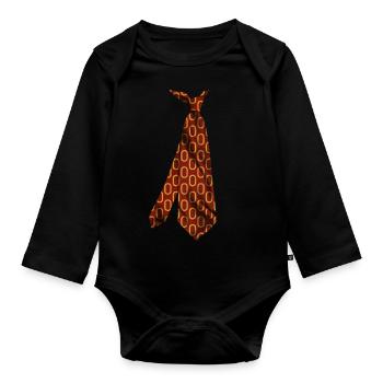 t-shirt necktie Krawatte stropdas solmio - Organic Longsleeve Baby Bodysuit - black - Front