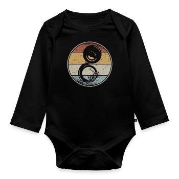 Retro Sousaphone Marching Band Brass Instrument - Organic Longsleeve Baby Bodysuit - black - Front