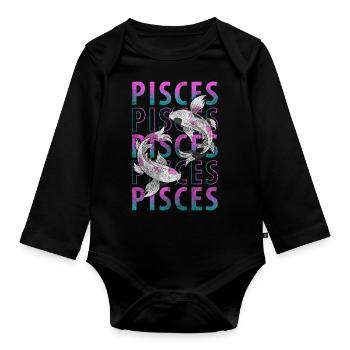 Horoscope du zodiaque Constellation du zodiaque - Body Bébé bio manches longues - noir - Devant