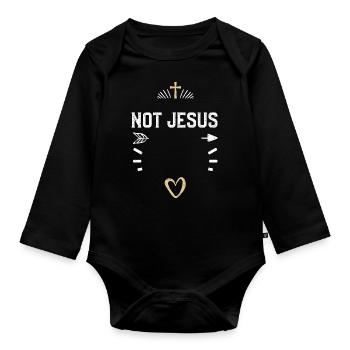 Pas Jésus - Jésus - Body Bébé bio manches longues - noir - Devant