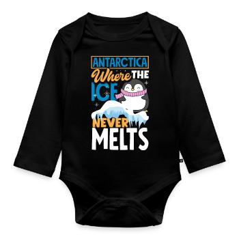 Antarctica where the ice never melts Expedition - Organic Longsleeve Baby Bodysuit - black - Front