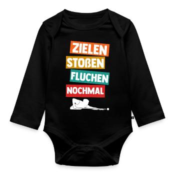 Snooker Billardtisch Billiard Billard - Baby Bio-Langarm-Body - Schwarz - Vorne