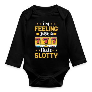 I'm just feeling a little slotty | Casino and - Organic Longsleeve Baby Bodysuit - black - Front