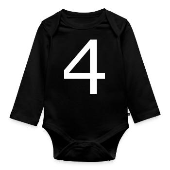 4 - Organic Longsleeve Baby Bodysuit - black - Front
