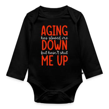 Pensioner Grandpa Age Senior - Organic Longsleeve Baby Bodysuit - black - Front