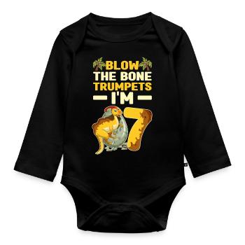 Dinosaurier - Baby Bio-Langarm-Body - Schwarz - Vorne