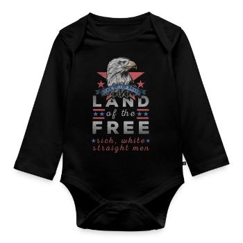 USA Land of the Free Rich White Straight Men - Organic Longsleeve Baby Bodysuit - black - Front