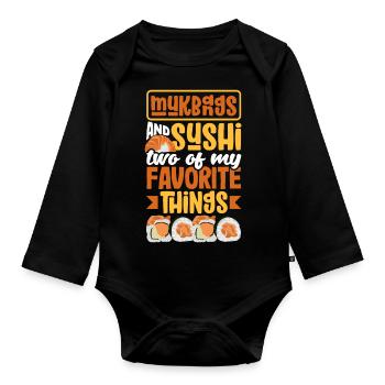 Mukbang et Sushi - Body Bébé bio manches longues - noir - Devant