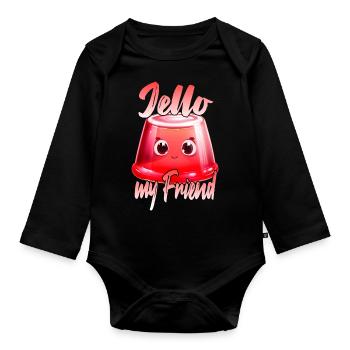 Jello my Friend - Baby Bio-Langarm-Body - Schwarz - Vorne