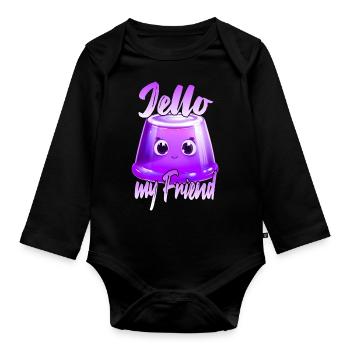 Jello my Friend - Baby Bio-Langarm-Body - Schwarz - Vorne