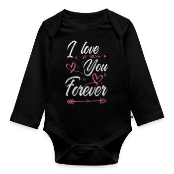 Relationship Romantic Kiss Boyfriend - Organic Longsleeve Baby Bodysuit - black - Front