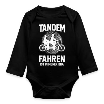 Fahrrad Radfahrer Tandem - Baby Bio-Langarm-Body - Schwarz - Vorne