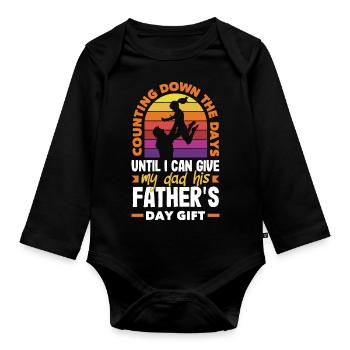 Counting Down the Days Father's Day - Baby Bio-Langarm-Body - Schwarz - Vorne