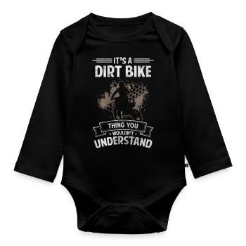 Bike Cycling Biker Extreme Sports - Organic Longsleeve Baby Bodysuit - black - Front