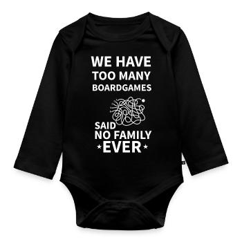 Boardgame Chess Backgammon Game Night - Organic Longsleeve Baby Bodysuit - black - Front