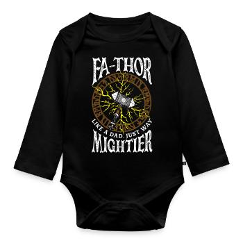 FA-THOR comme un père juste un Viking beaucoup plus puissant - Body Bébé bio manches longues - noir - Devant