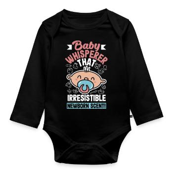 Baby Whisperer That Irresistible Newborn Scent - Organic Longsleeve Baby Bodysuit - black - Front