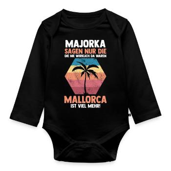 Party Urlaub Mallorca - Baby Bio-Langarm-Body - Schwarz - Vorne