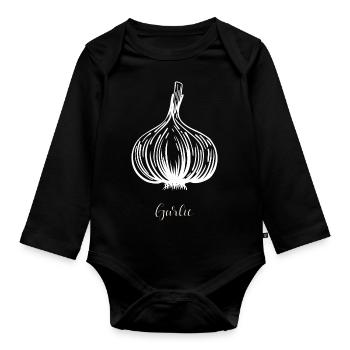 Knoblauch Skizze - Baby Bio-Langarm-Body - Schwarz - Vorne