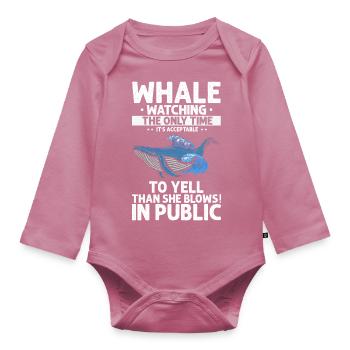 Beluga Whale Design für Meeressäuger und Orca - Baby Bio-Langarm-Body - Mauve - Vorne