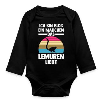 Lemur - Baby Bio-Langarm-Body - Schwarz - Vorne