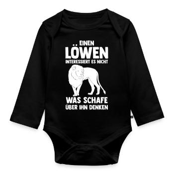 Löwe Löwen - Baby Bio-Langarm-Body - Schwarz - Vorne
