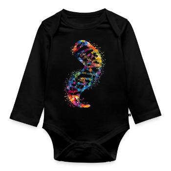 Molécule d'ADN - Body Bébé bio manches longues - noir - Devant