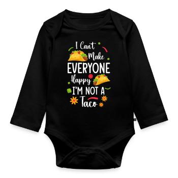 Mexican Foodie Favorite Food Burrito - Organic Longsleeve Baby Bodysuit - black - Front