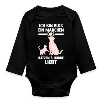 Hunde Katzenliebhaber Hundeliebhaber Katzen - Baby Bio-Langarm-Body - Schwarz - Vorne