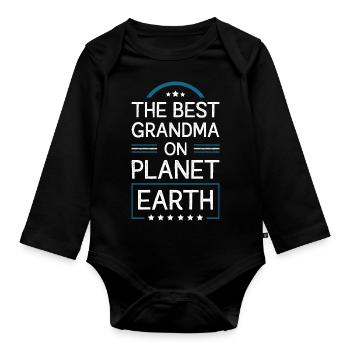 Beste Oma Spruch - Baby Bio-Langarm-Body - Schwarz - Vorne