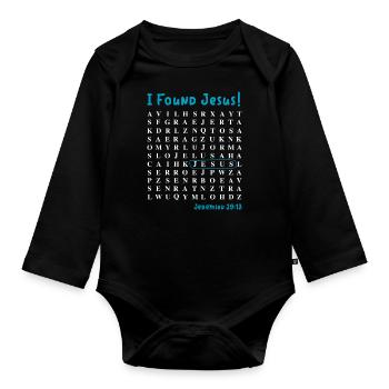 Ich habe Jesus gefunden - Baby Bio-Langarm-Body - Schwarz - Vorne