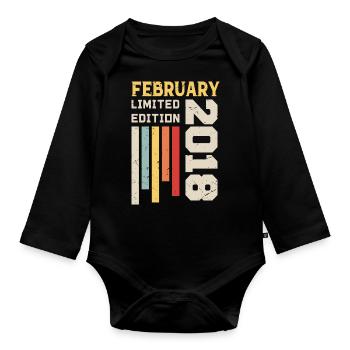 February 2018 - Birthday gift February 2018 - Organic Longsleeve Baby Bodysuit - black - Front