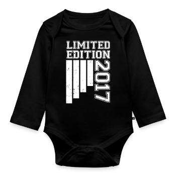 2017 Anniversary Born in 2017 Limited Edition - Organic Longsleeve Baby Bodysuit - black - Front