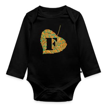 Sheet E 95 f - Organic Longsleeve Baby Bodysuit - black - Front