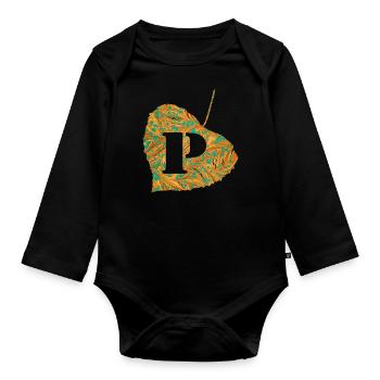 Sheet E 95 p - Organic Longsleeve Baby Bodysuit - black - Front