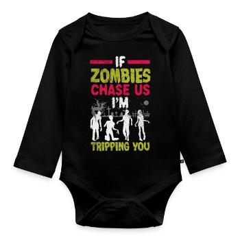 Zombie Lover Costume for Funny Halloween - Organic Longsleeve Baby Bodysuit - black - Front